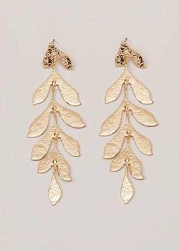 Phase Eight Long Petal Drop Jewellery Gold Canada | FXCYHK-780